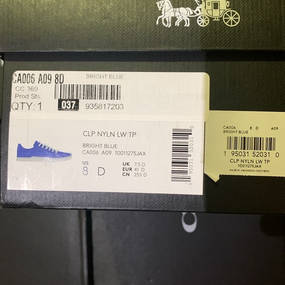 Men Brand New Coach CLIP Nylon LowTop Bright Blue Sneakers Size 8 - Picture 7 of 7